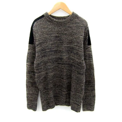 Zaraman Knit Sweater Long Sleeve Crew Neck Switchable Wool Blend M Beige Navy /S - Image 1 of 4