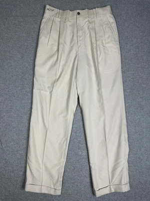 Pantalones Greg Norman Para Hombre 32x32 Caqui Beige Microfibra Plisados Golf Puños GNBAP420 Foto 1 de 4