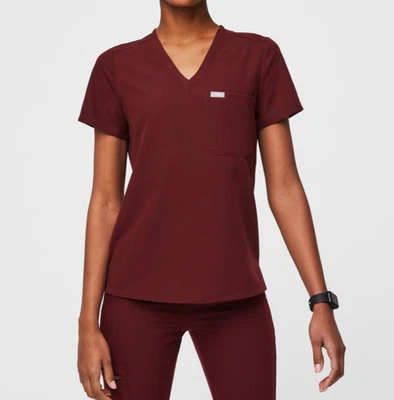 Figos Coleção Técnica Catarina Scrub Top Tamanho Pequeno Marrom Um Bolso Novo - Imagem 1 de 4