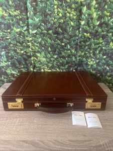 GOLD PFEIL Leder Aktentasche Schloss Hartschale - Bild 1 von 14