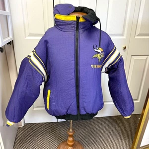 Vtg Minnesota Vikings NFL Pro Player Reversible Embroidered Jacket Size XXL Hood - Picture 1 of 16