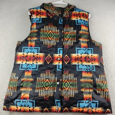 Pendleton Elk Point Reversible Down Puffer Vest Chief Joseph pattern SZ Large - Image 1 of 4