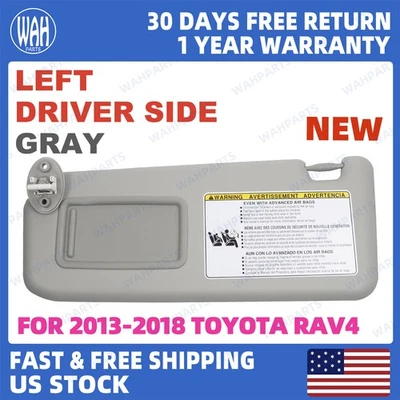For 2013-2018 Toyota RAV4 Left Driver Side Gray Sun Visor W/ extension Mirror Foto 1 de 4