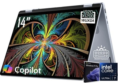 Dell Plus 2-in-1 14" WUXGA Touchscreen Laptop Intel Core Ultra 7 256V 2TB SSD