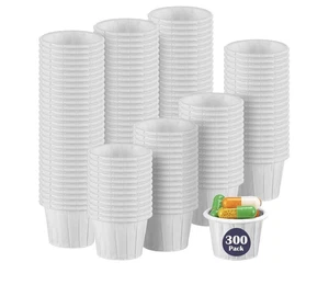 300 Stück Papier Medizin Becher 0,5 Unzen Einweg Gewürz Klein Papier Souffle NEU - Bild 1 von 8
