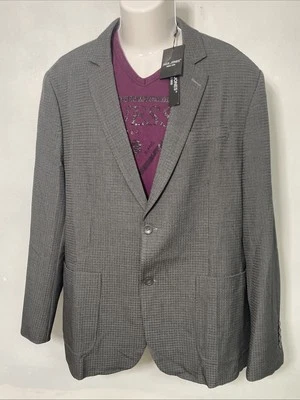 New Paul Jones Men’s Sport Coat Jacket Blazer Size XL (44R) Casual Gray Plaid - Image 1 of 4