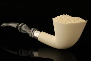 Deluxe Dublin Block Meerschaum Pipe Carved by Tekin with fitted case 14454 - Picture 1 of 11