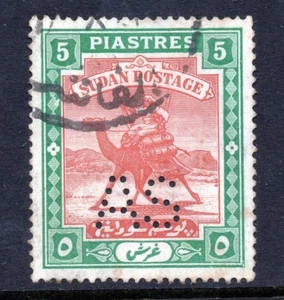 SUDAN 1913-22 Camel Postage 5p.Brown & Green Perforated A S SG A24 VFU - Picture 1 of 2