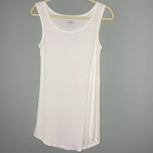 LORI GOLDSTEIN Damen Gr. XS | Logo Lagenlook | Neu ohne Etikett weiß Tunika Tank Top - Bild 1 von 4
