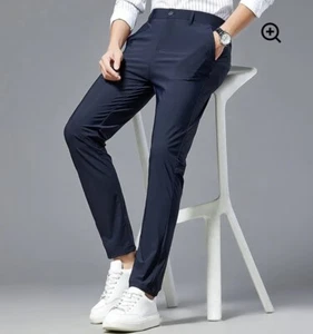 Tailored Blue 4Way Stretch Dress Pants Any Time Sizes 29,30,31,32,33,34,36,38,40 - Picture 1 of 7