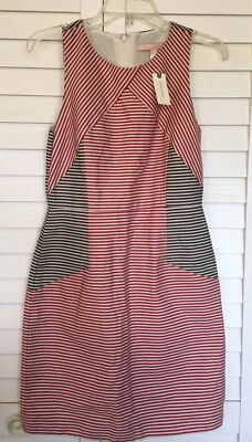 NWT Hutch Anthropologie Size 6 Red Blue Stripe Sleeveless Sheath Dress $168 - Image 1 of 4
