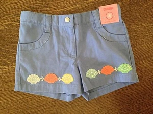 NWT GYMBOREE 4T Girls Shells Lavender Blue Shorts 4 Adjustable Waist - Picture 1 of 4