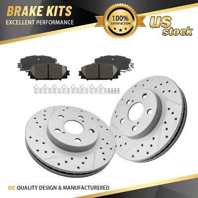 Front Brake Rotors & Ceramic Pads Kit for 2010-2015 Toyota Prius L4 1.8L - Image 1 of 4