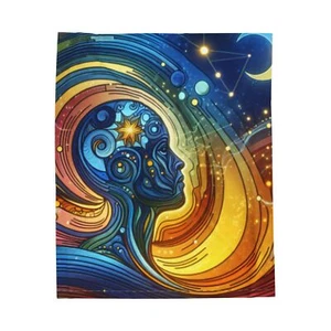 Cosmic Dreamscape Blanket - Soft Velveteen Throw Meditation Decor - Picture 1 of 5