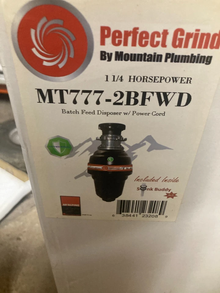 Perfect Grind Mountain Plumbing Batch Feed Waste Disposer 1 1/4 HP MT777-2BFWD - Image 1 of 1