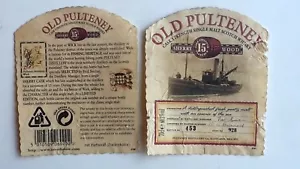 ETICHETTA WHISKY OLD PULTENEY 15 YEARS OLD - CON RETRO ETICHETTA-4+ - Imagen 1 de 3