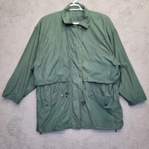 Aeros Anorak Jacket Womens L Green Full Zip Toggle Waist Mid Length Lightweight - Picture 1 of 15