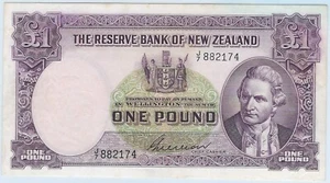 NOWAZELANDIA 1 FUNT 1955-56 P.159b XF! - Zdjęcie 1 z 2