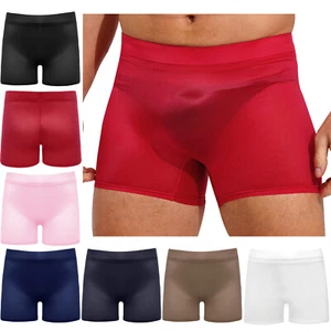 Men Semi See Through Shorts Stretchy Low Rise Short Pants Underwear Nightwear - Picture 1 of 95