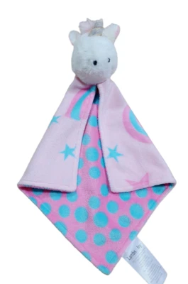 Manta de Seguridad Lovey Lambs & Ivy Peluche Unicornio Rosa Punto Azul Arco Iris Aqua Star Foto 1 de 2