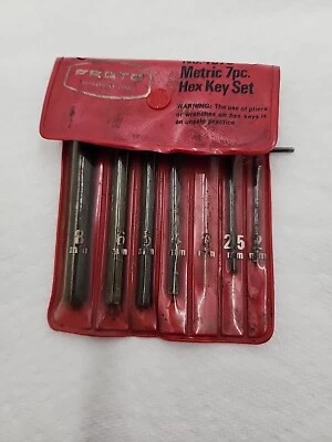 PROTO NO. 4975 METRIC 6PC HEX KEY SET WITH PLASTIC HOLDER Incomplete - Image 1 of 4