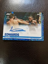 Leon Edwards 2019 Topps UFC Chrome 1st Auto Blue Wave Refractor /75 Rookie Card