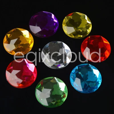 6mm-30mm Acrylic Rhinestone Half Round Flatback Beads For DIY Craft Mix Color - Image 1 of 4