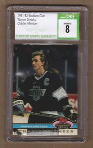 1991 Stadium Club Charter Member Wayne Gretzky Kings 700 Club CSG Grade 8 NM/MT