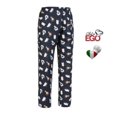 PANTALONI CUOCO Puppies KOCHHOSEN PIZZAIOLO EGOCHEF CHEF PANTS БРЮКИ 3502137A - Immagine 1 di 4