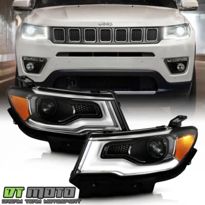 For 2017-2021 Jeep Compass HID/Xenon LED DRL Projector Headlights Headlamps Pair - Image 1 of 4