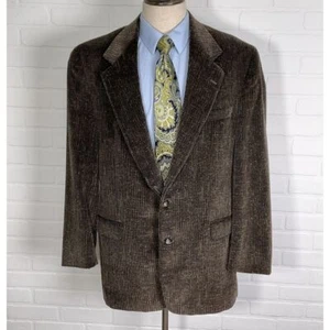 Moores Blazer Men 42L Brown Black Fleck De Ball Cord Corduroy Preppy Academia - Picture 1 of 12