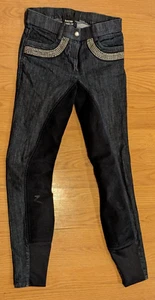 Horze Denim Jeans Horse Riding Breeches Studded - 22 US (8 GB) - Picture 1 of 7