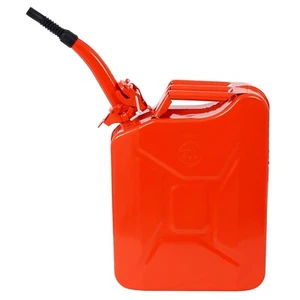 5 Gallons Jerry Can with Spout 20L Liter Steel Oil Gas Tank Gasoline Red New - Picture 1 of 10