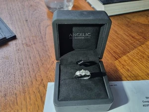 Three Stone Engagement Ring 1.6ct Palladium Ring lab grown - Picture 1 of 3