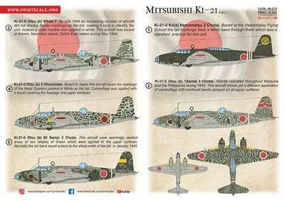 Print Scale Decals 1/48 MITSUBISHI Ki-21 "SALLY" Japanese Bomber Part 1 - Image 1 of 2