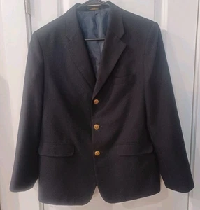 Claiborne Boys Blue Blazer Size 16 Single Breasted Preppy Gold Buttons Lined - Picture 1 of 8