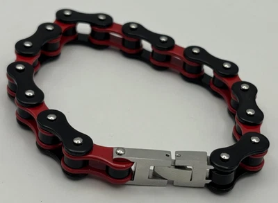 Stainless Steel Motorcycle BMX MX Bike Motorcycle Chain Bracelet Country Men - Image 1 of 3