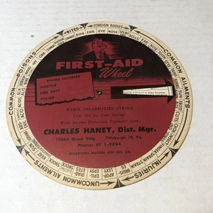  Vtg First Aid Wheel Pittsburgh Charles Haney GCL - Picture 1 of 4