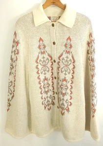 Vtg Sturbridge Sweater Poncho Cape Women's OSFM Multicolor Aztec 70s - Picture 1 of 13