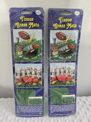Beistle Easter Tissue Grass Mats Set (2 Mats Each Pkg). 4 Pieces 15" x 30" Green - Image 1 of 4