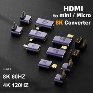 Male to Female 8K 60HZ Mini /Micro HD to HDMI-compatible HDTV Adapter Converter - Picture 1 of 21