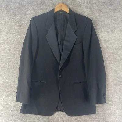 Vintage Givenchy Gentleman Wool Tuxedo Blazer One-Button Jacket Black Men’s 40 R - Image 1 of 4