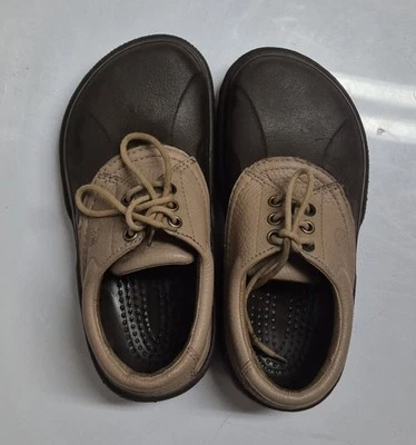 Crocs Axle Islander Boat Shoes M S 5/W S 7, Brown Leather Duck All Terrain - Image 1 of 4