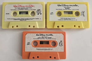 VINTAGE lot 3 WALT DISNEY STORYTELLER cassette TAPES night before Christmas SNOW - Picture 1 of 3