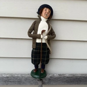 Vintage BYERS CHOICE 2001 Man GOLFER Caroler Figure Sweater Golf - Picture 1 of 15