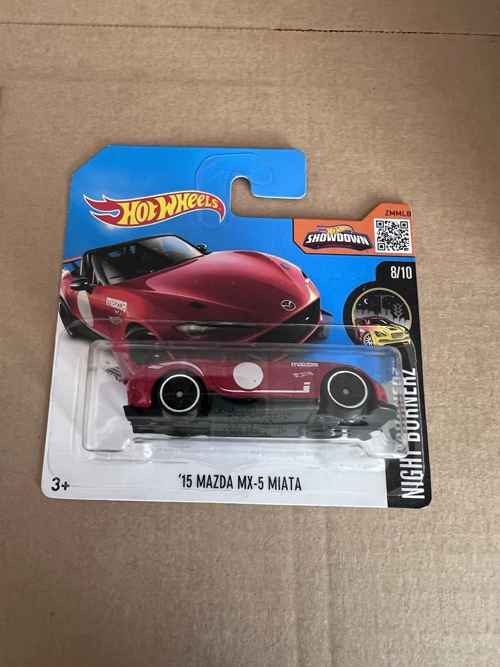 Tarjeta corta Hot Wheels 2016 primera edición 15 Mazda MX-5 Miata Nightburnerz 88/250 Foto 1 de 1