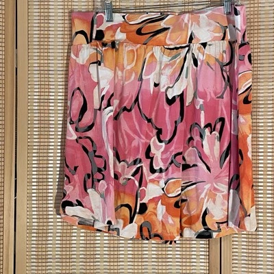 Lane Bryant Women 18/20 Elastic Waist Floral Stretch A Line Skirt Flowy Spring - Image 1 of 4