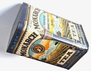 MONARCH TEA TIN REID MURDOCH CHICAGO LION HINGED LID  5.5 iN. - Picture 1 of 13