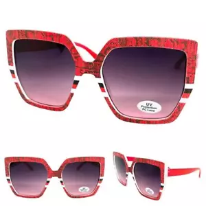Grande Clásico Vintage Retro Gafas de Sol Estilo Large Square Serpiente Marco C2 - Picture 1 of 6