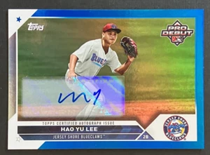 Autógrafo Topps Pro 2023 debut lámina azul automático Hao Yu Lee 139/199 Phillies - Imagen 1 de 2